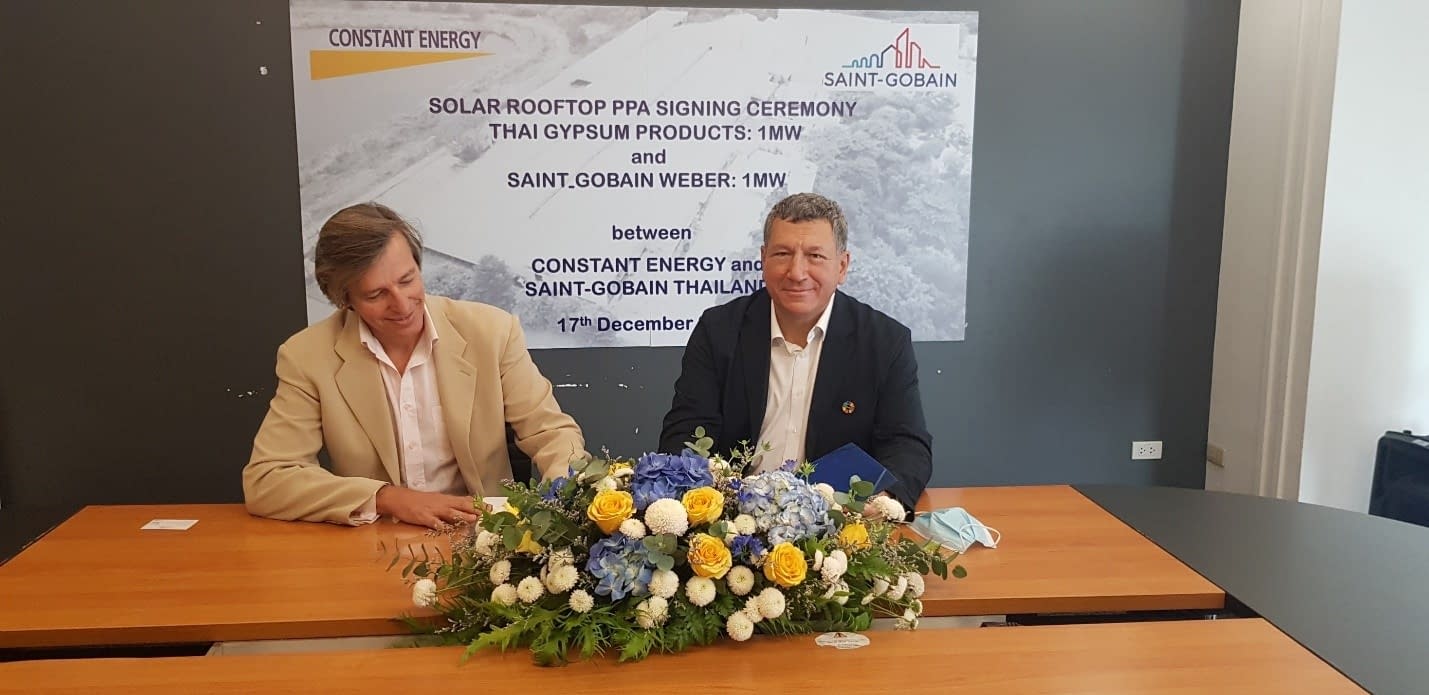 Read more about the article Saint-Gobain Thailand and Constant Energy Solar PPA Signing Ceremony For 2MW Rooftop-Based Solar Photovoltaic Power Plant