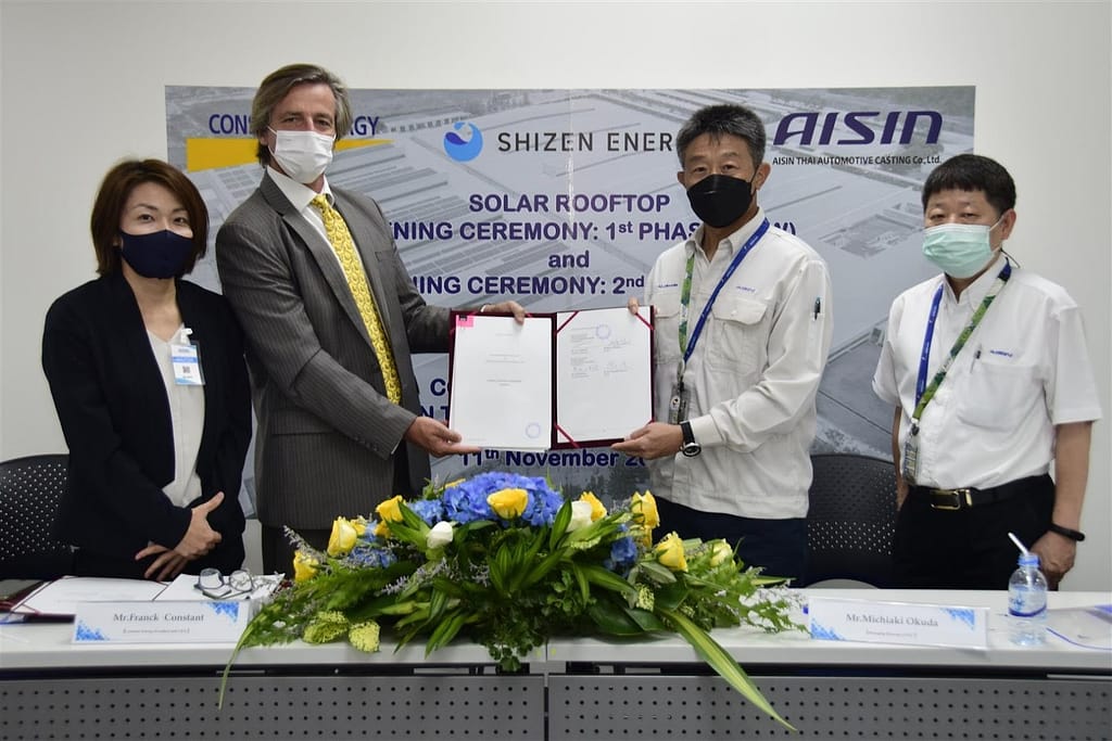 aisin group constant energy corporate ppa rooftop solar energy power plant signing ceremony