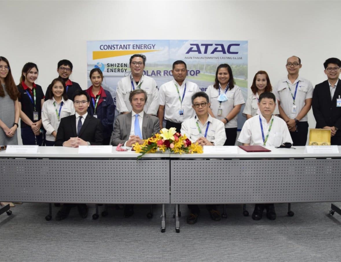 Read more about the article Aisin Thai Automotive Casting Co., Ltd. (Aisin Group) and Constant Energy / Shizen Energy execute a Corporate PPA for a first solar rooftop in Thailand